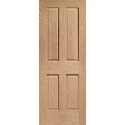 Oak Victorian 4 Panel Internal Fire Door Wooden Timber Interior - Door Size, HxW: 